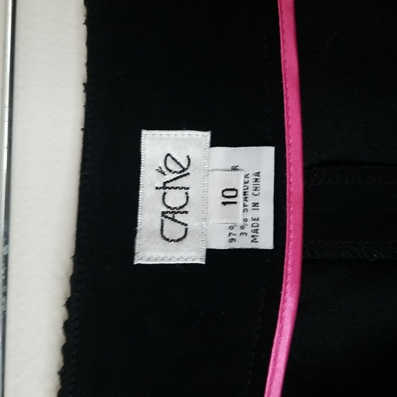 Cache Women's pantsuit leather edged trim sz 8 jacket sz 10 pants - Picture 8 of 9